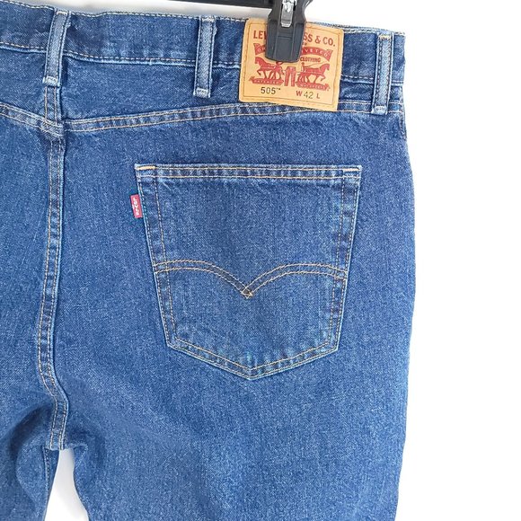 Levi's 505 Shorts Men's 42 Blue Denim Distressed - Picture 10 of 16
